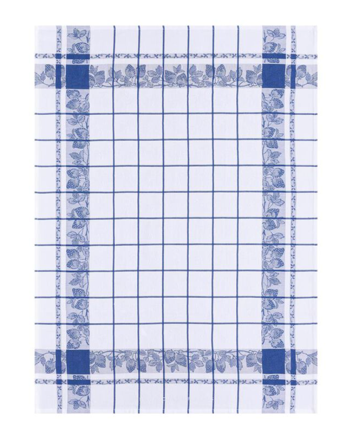 Le jacquard francais Keukenhanddoek aardbeien  60/80  (  Per 4  stuks ) 100 % katoen )