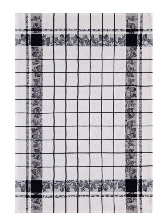 Le jacquard francais Keukenhanddoek aardbeien  60/80  (  Per 4  stuks ) 100 % katoen )