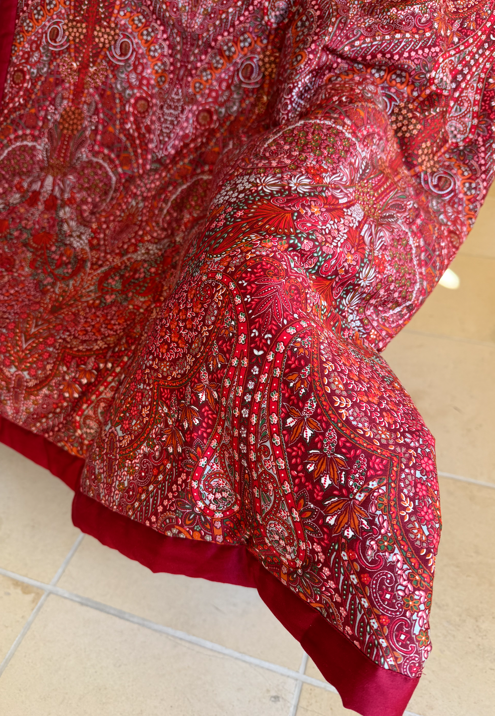 Piet Nollet Plaid en coton (motif cachemire, 100 % satin de coton égyptien peigné)