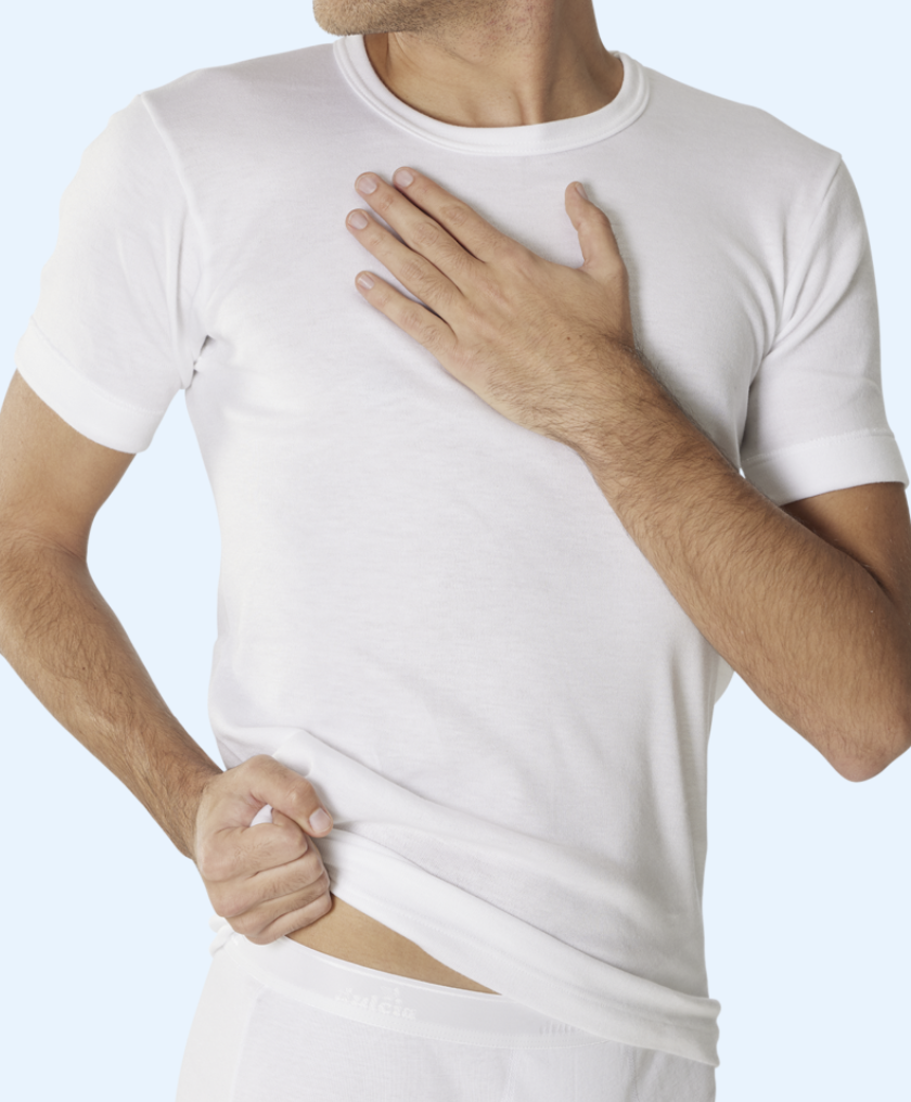 Dulcia T-shirt homme à manches courtes THERMO dralon, interlock, 100 % Dralon (Lot de 2)