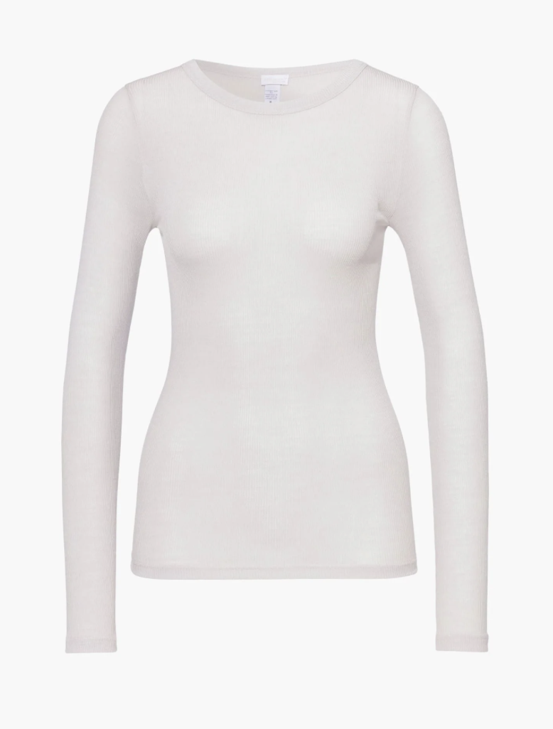 Zimmerli Femme, Laine et Soie : T-SHIRT, Col rond bas - (Manches longues) (70 % laine et 30 % soie)
