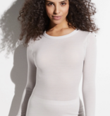 Zimmerli Dames ,Wol en Zijde : T- SHIRT , Lage ronde hals - ( Lange mouw  ) (70 % Wol en 30 % zijde  )