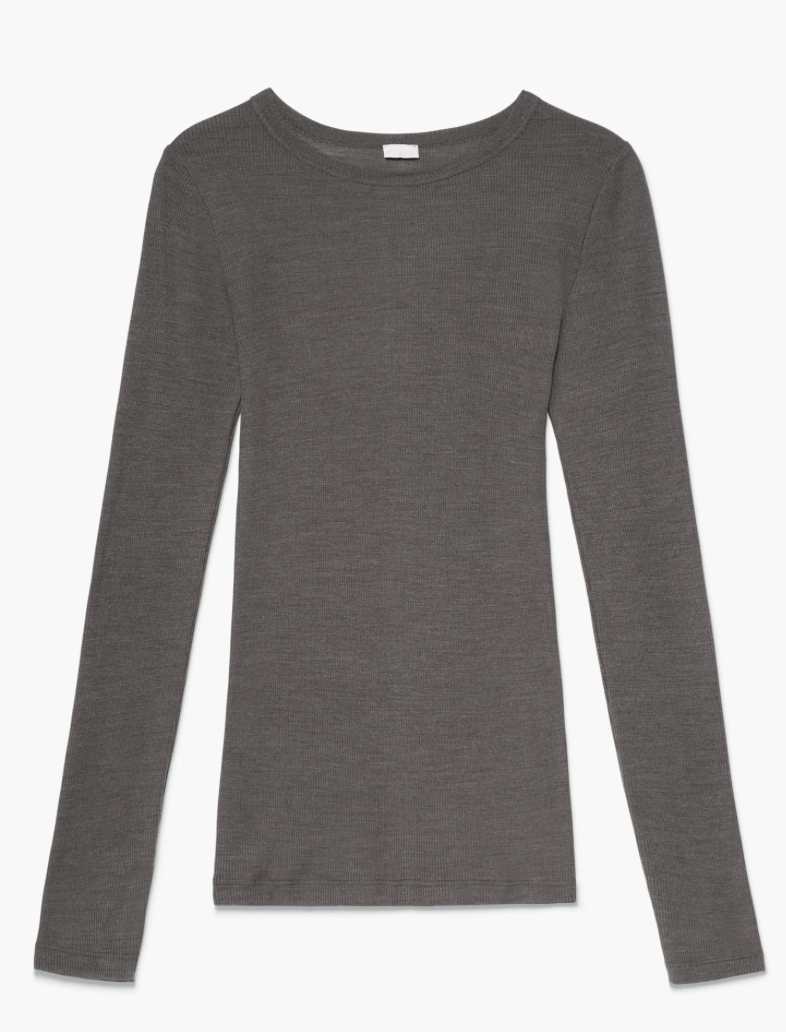 Zimmerli Ladies, Wool and Silk: T-SHIRT, Low round neck - (Long sleeve) (70% Wool and 30% silk)