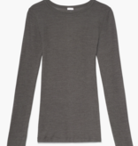 Zimmerli Dames ,Wol en Zijde : T- SHIRT , Lage ronde hals - ( Lange mouw  ) (70 % Wol en 30 % zijde  )