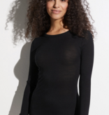 Zimmerli Dames ,Wol en Zijde : T- SHIRT , Lage ronde hals - ( Lange mouw  ) (70 % Wol en 30 % zijde  )