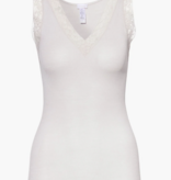 Zimmerli Ladies, Wool and Silk: TOP, wide band, sleeveless with LACE (70% Wool and 30% Silk)