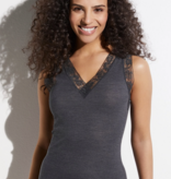 Zimmerli Femme, Laine et Soie : TOP, large bande, sans manches avec DENTELLE (70 % laine et 30 % soie)