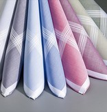 Lehner Handkerchiefs Men 48/48 cm - Swiss cotton (Hand rolled) (Purchase per 6 pieces)