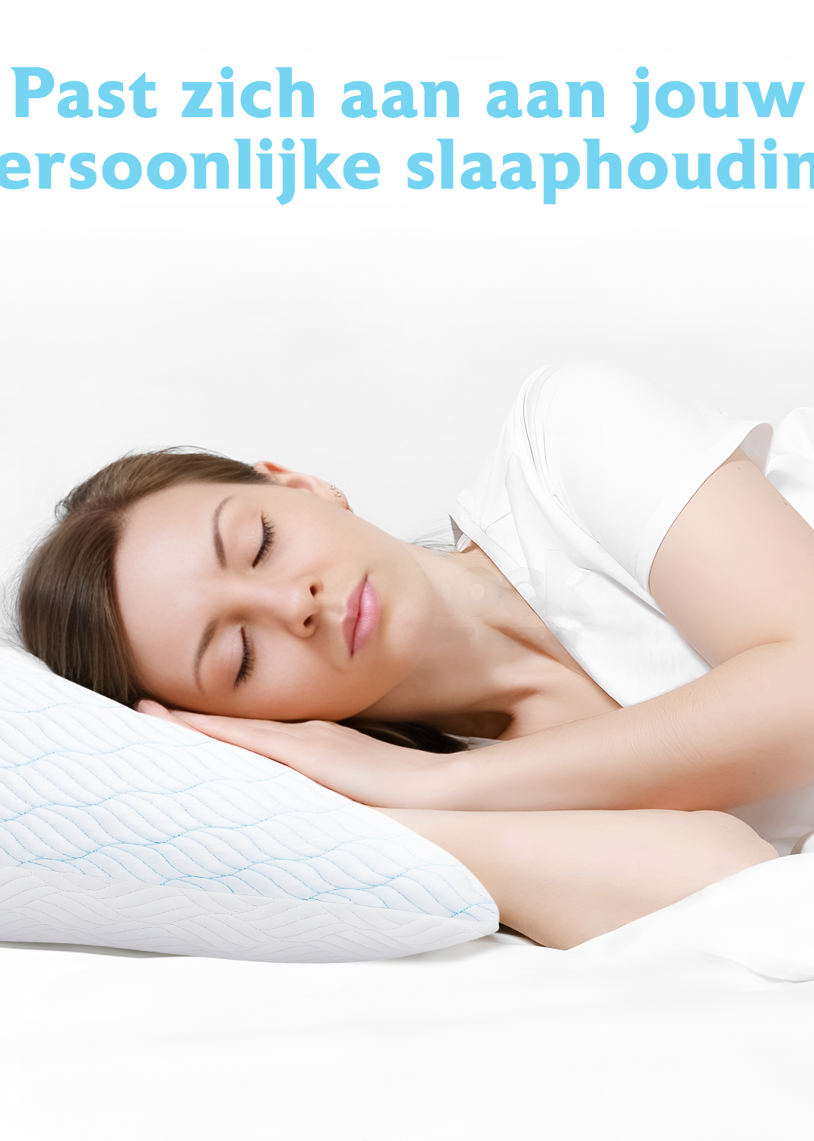 Densi Densi Hoofdkussen - Traagschuim vulling - Hoofdkussen Nekklachten - ontspannend Lavendel - Geschikt voor rug-, zij- en buikslapers - Winter & Zomerkant - Inclusief Extra 150g Schuim