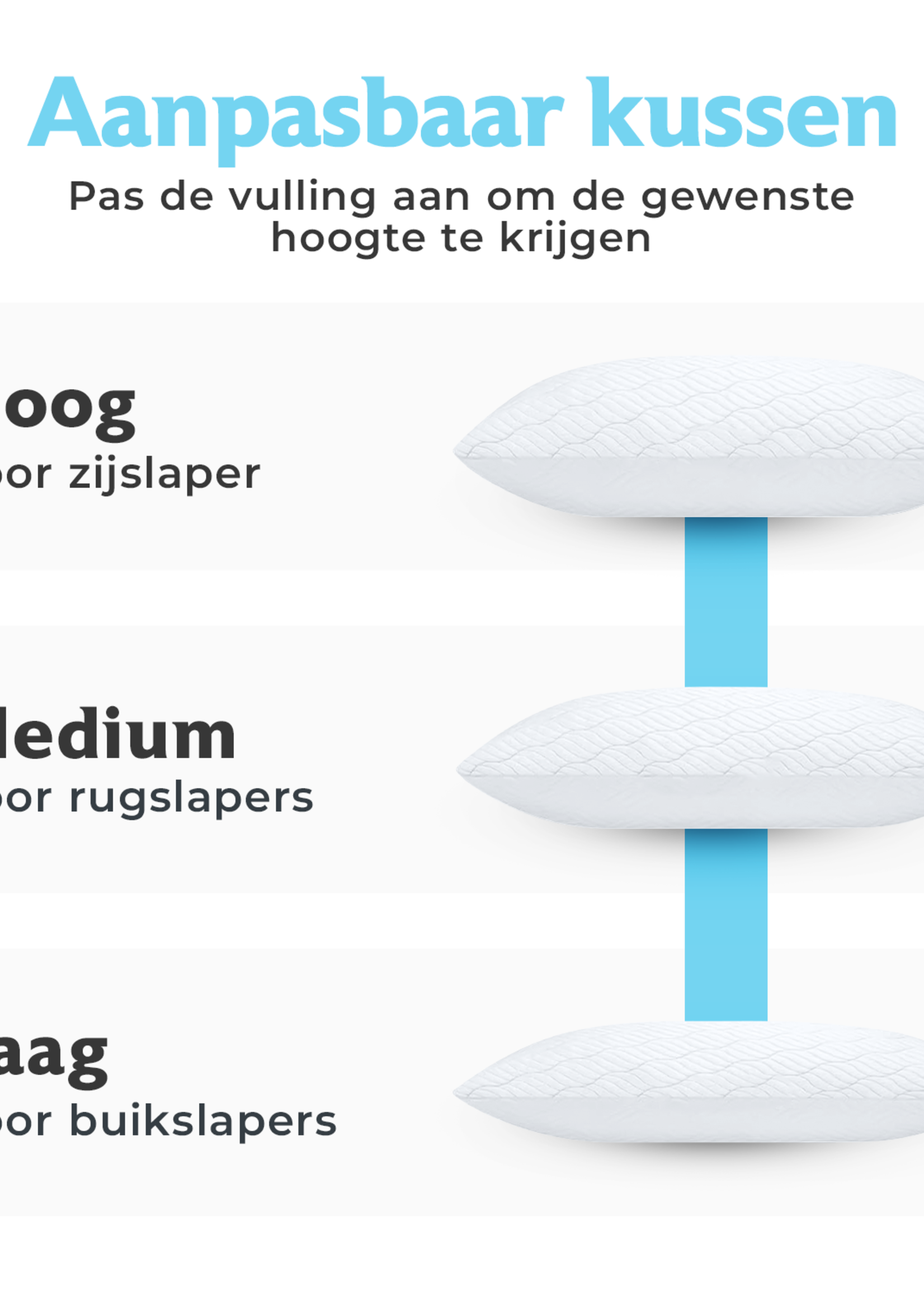 Densi Densi Hoofdkussen - Traagschuim vulling - Hoofdkussen Nekklachten - ontspannend Lavendel - Geschikt voor rug-, zij- en buikslapers - Winter & Zomerkant - Inclusief Extra 150g Schuim