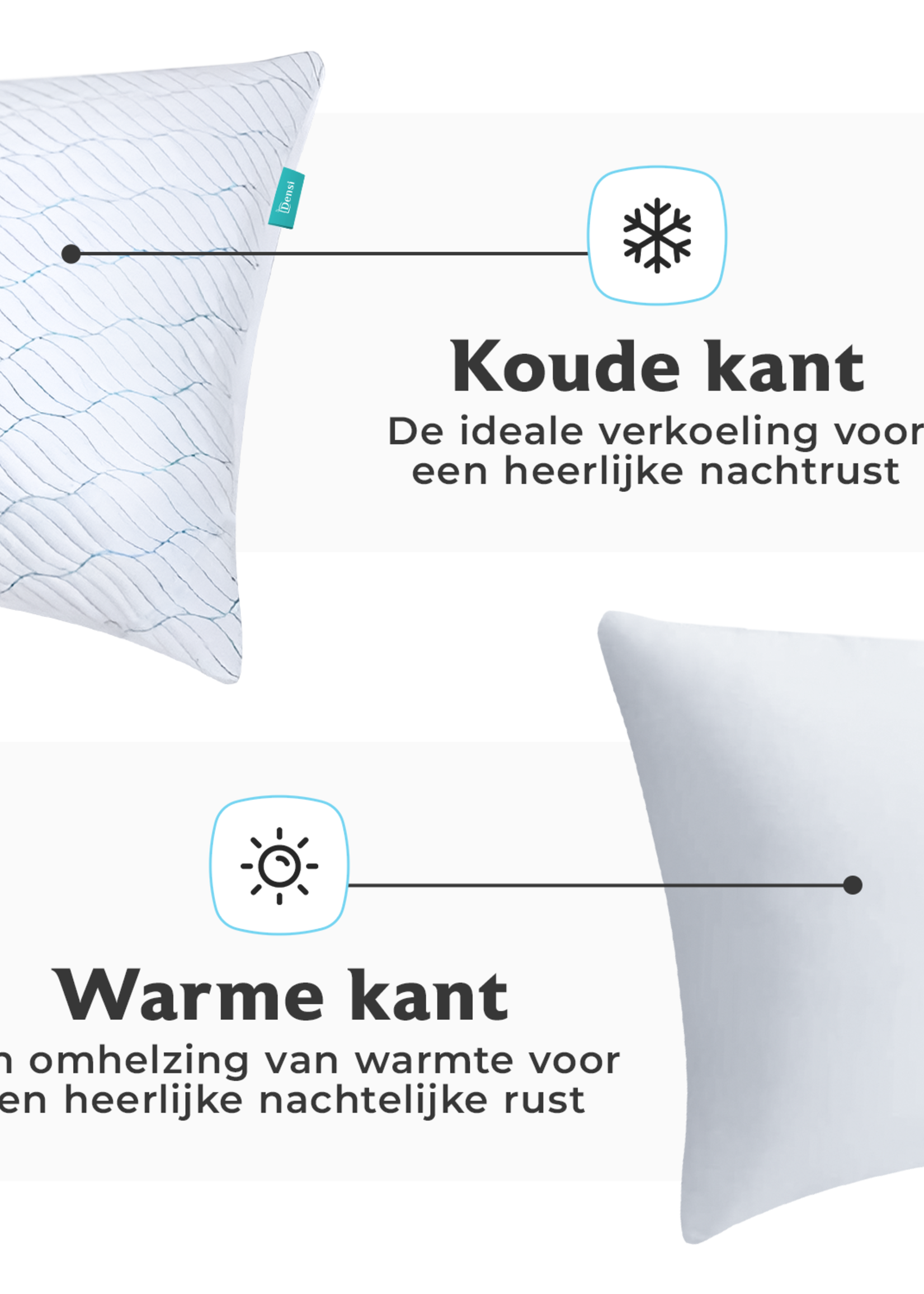 Densi Densi Hoofdkussen - Traagschuim vulling - Hoofdkussen Nekklachten - ontspannend Lavendel - Geschikt voor rug-, zij- en buikslapers - Winter & Zomerkant - Inclusief Extra 150g Schuim