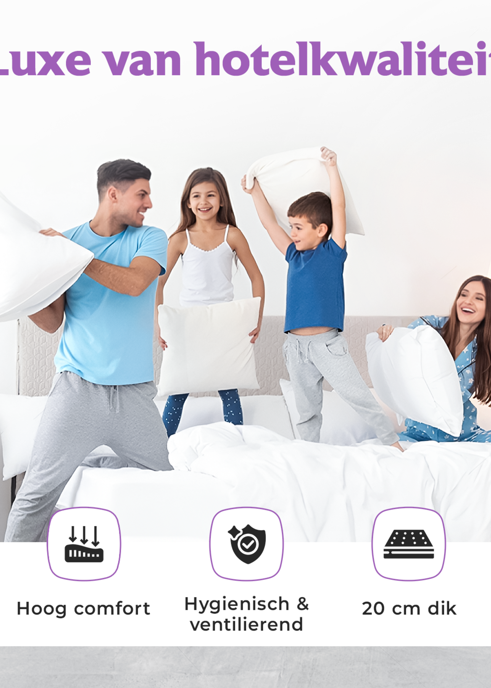 Densi Densi - MO2 - Matras - 20CM - Traagschuim - Afritsbare hoes - Premium hotelkwaliteit