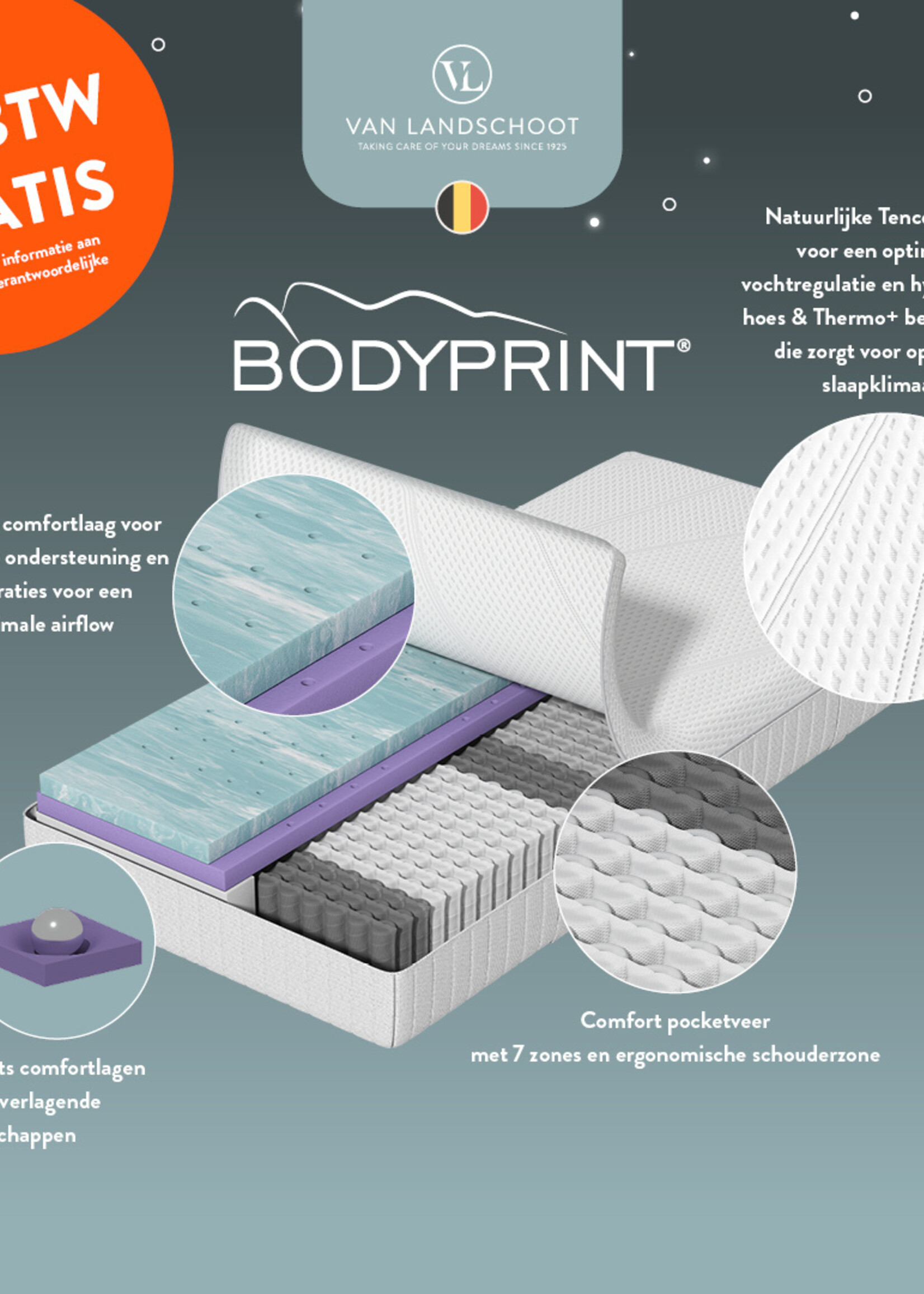 van landschoot van Landschoot Bodyprint Wave pocketveer matras