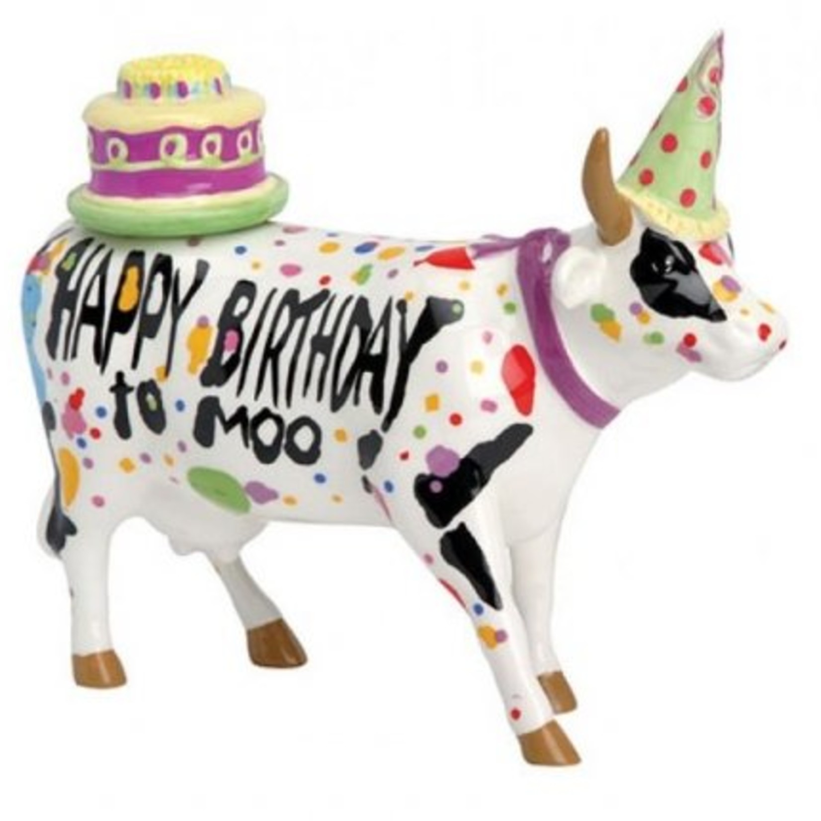 Cowparade Cowparade Medium Ceramic Happy Birthday to Moo