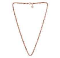 Quoins Brass Box Ketting Edelstaal Rosé QK-ER5