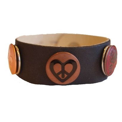 Babouche Baboos Babouche armband leder antraciet