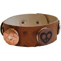 Babouche Baboos Babouche armband leer stip bruin