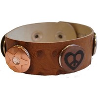 Babouche Baboos Babouche armband leer stip bruin