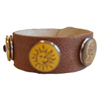 Babouche Baboos Babouche armband leder cognac