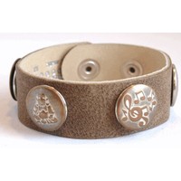 Babouche Baboos Babouche armband leder taupe