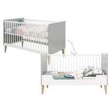 Bopita Babybed/Bedbank Emma Wit/Grijs 70x140 cm