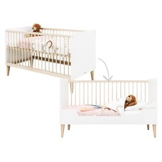 Bopita Babybed/Bedbank Indy Wit/Naturel 70x140 cm