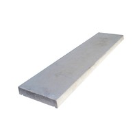 Muurafdekkers beton vlak grijs 25x100