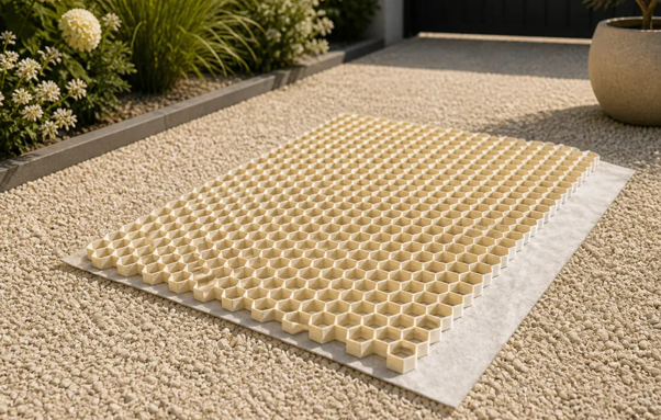 Beige grindmatten, nieuw in het assortiment van Betondingen