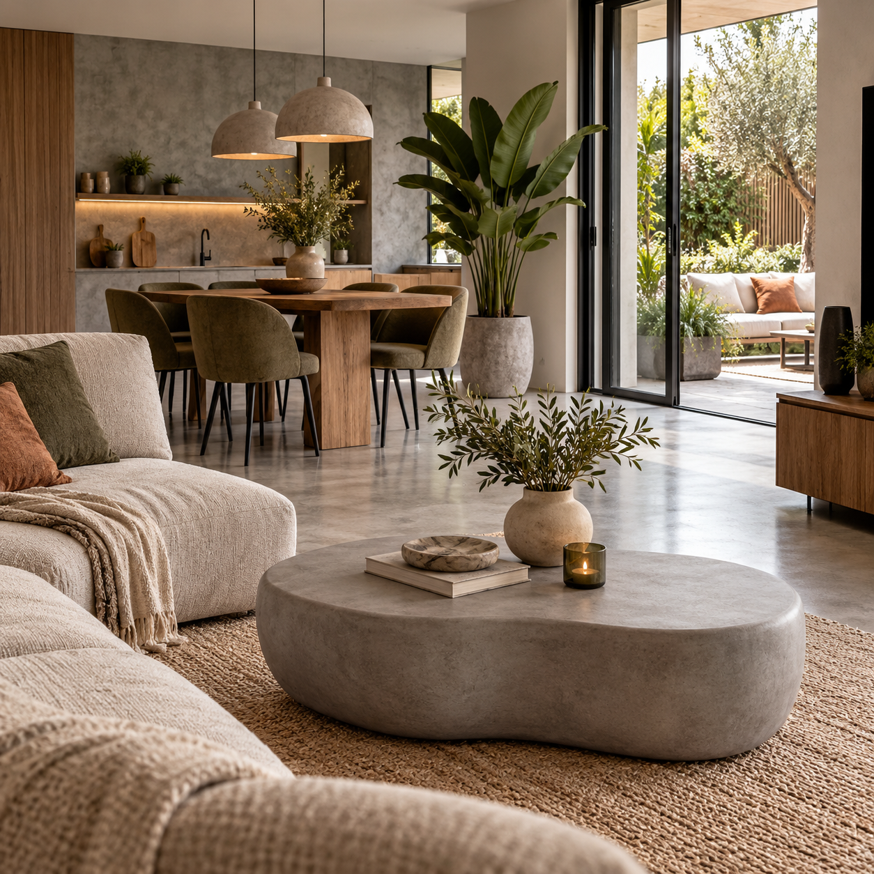 Betrek het beton van buiten bij je interieur binnenshuis