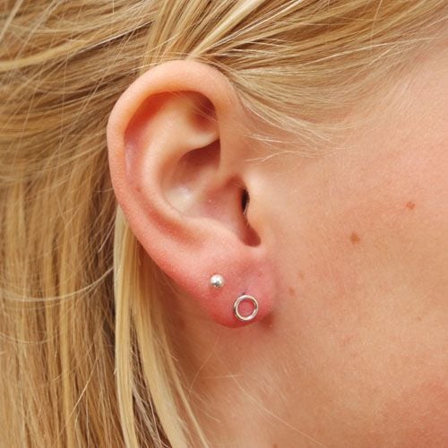 LAVI Sterling Silver Round Ear Studs