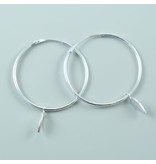 LAVI Silver Hoop Earrings with a Feather charm