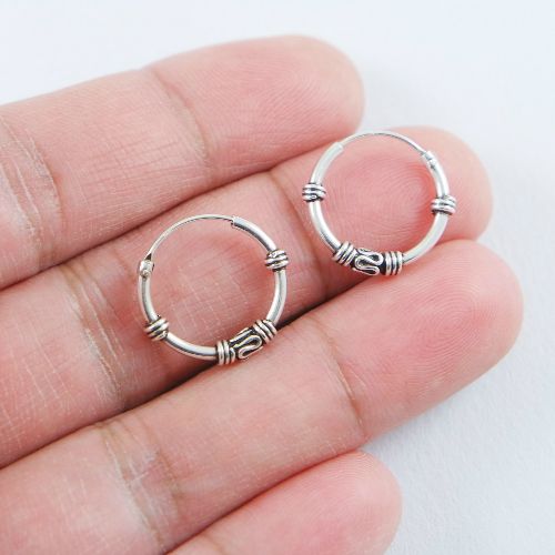 LAVI Bali Silver Hoops-16mm