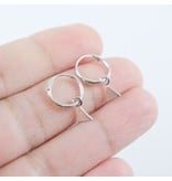 LAVI Silver Hoop Earrings with a Triangle charm