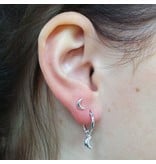 LAVI Silver Hoop Earrings with a Moon charm