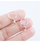 LAVI Silver Hoop Earrings with a Moon charm