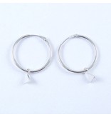 LAVI Silver Hoop Earrings with a Triangle charm