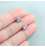 LAVI Sterling Silver Moonstone Ear Studs - Oval