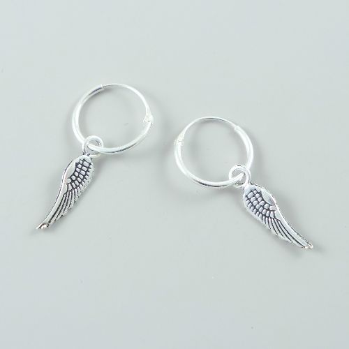 LAVI Silver Hoop Earrings with a charm