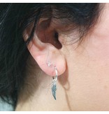 LAVI Silver Hoop Earrings with a charm