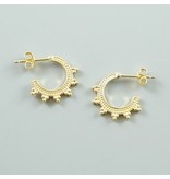 LAVI Gold plated Sterling Silver Bali Hoop Stud Earrings