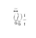 LAVI Silver Hoop Earrings with a Zircone charm