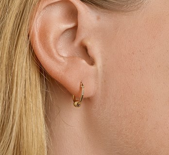 LAVI Gold on Silver Hoops with Ball Charm