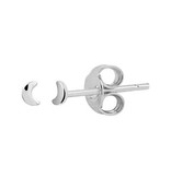 Sterling Silver  Tiny Moon Ear Studs