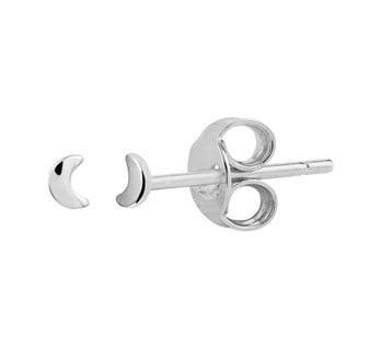 Sterling Silver  Tiny Moon Ear Studs