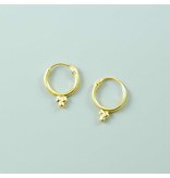 Gold colour 3 dots Hoop Earrings