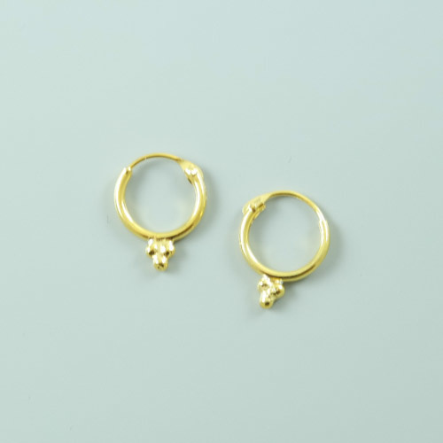 Gold colour 3 dots Hoop Earrings