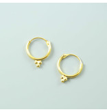 Gold plated 3 dots Hoop Earrings