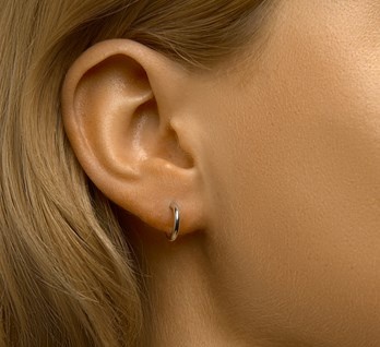 Sterling Silver Half Circle Hoop Earrings