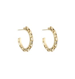 Gold Hoop Earrings Chunky Chain Links