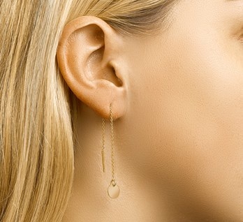 Gold Plated Pull Through Earrings